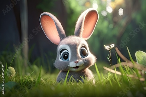 Cute Cartoon Bunny Rabbit i...
