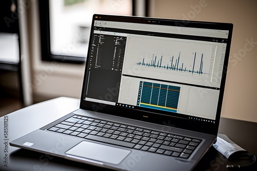 laptop showing analytics created using AI Generative Technology