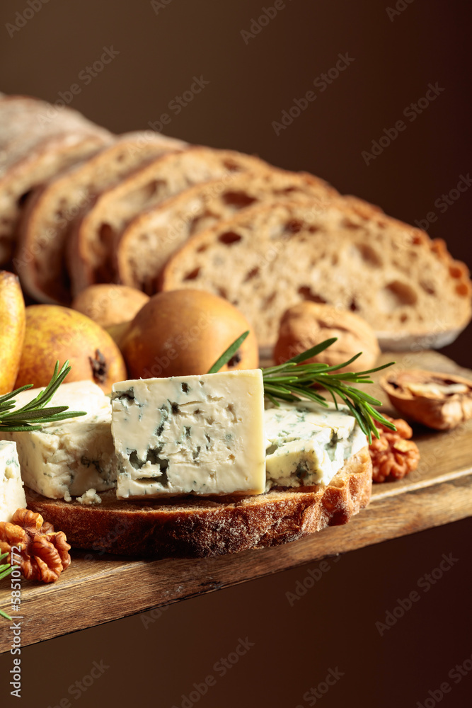 Sandwich with blue cheese and pears. Sandwich with blue cheese and pears.