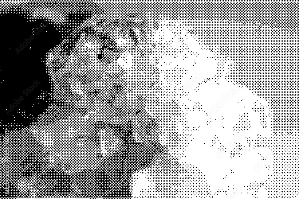 Naklejka premium Cross Bitmap Abstract Texture Background: Pixelated Patterns and Shapes in High Resolution for Digital Design and Web Projects