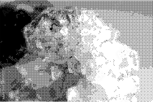 Cross Bitmap Abstract Texture Background: Pixelated Patterns and Shapes in High Resolution for Digital Design and Web Projects