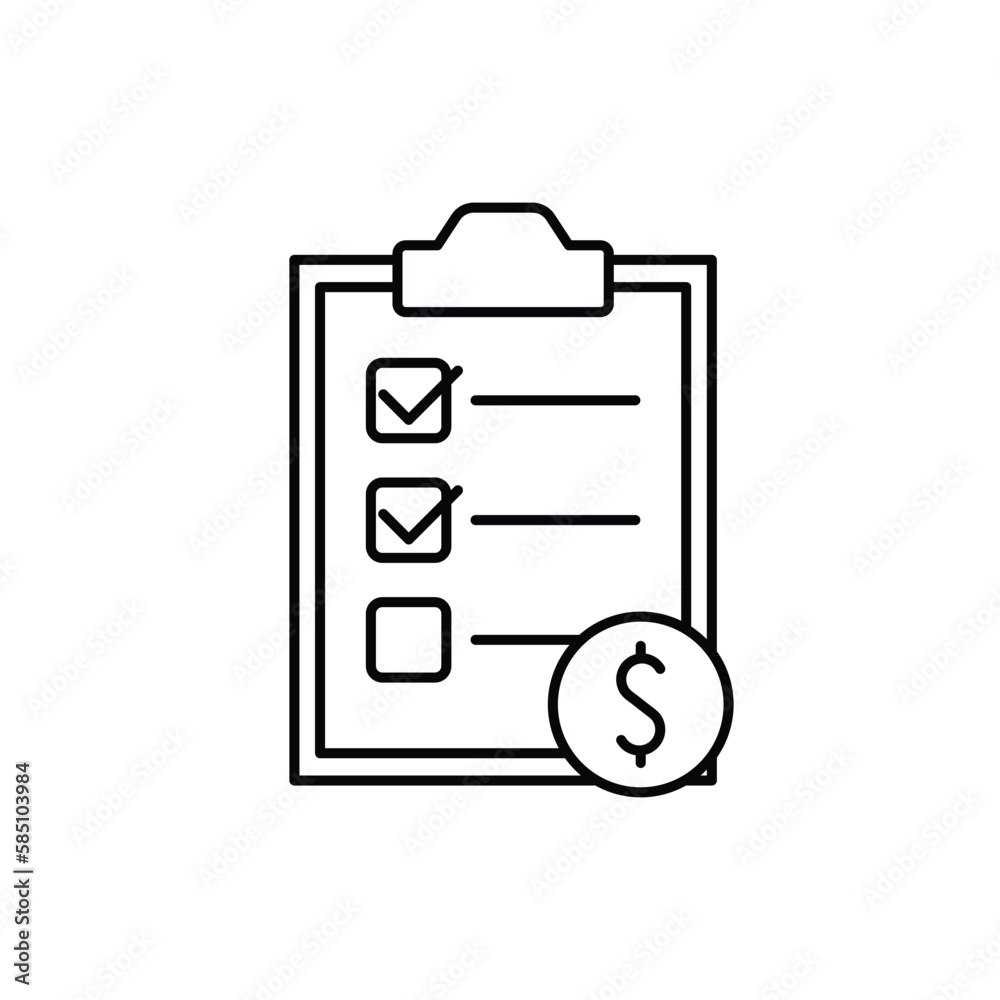 Price list line icon, outline vector sign, linear style pictogram isolated on white. Symbol, logo illustration. Price list line icon, outline vector sign, linear style pictogram isolated on white. Symbol, logo illustration.