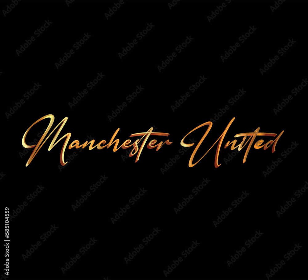 decorative 3d gold manchester united text on black background decorative 3d gold manchester united text on black background