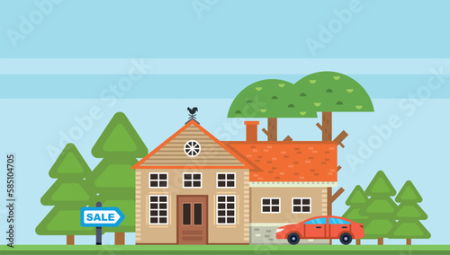 Sale of house, Private property sale, Sale of house in the woods, real estate, house rent