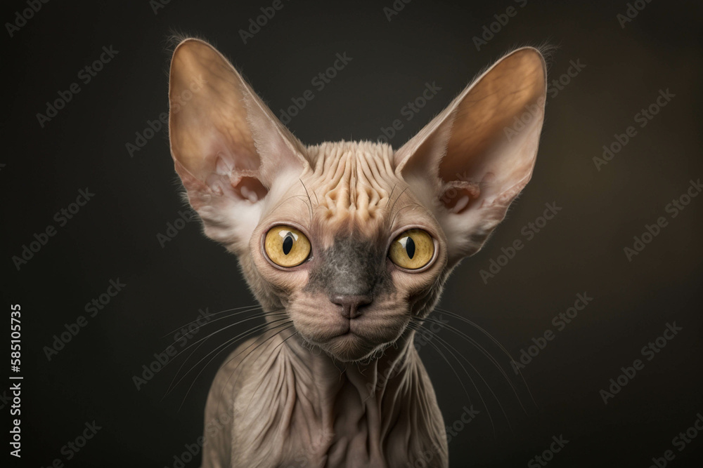 Discover the Unique Personality of Devon Rex Cats - Captured in a Stunning Image on Dark Background