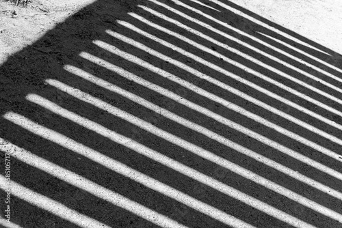 shadow in stripes in black and white