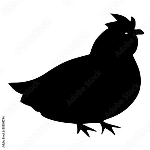 black and white of chicken icon