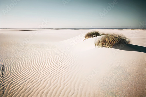 Sand dunes in quiet coastal area  Generative AI 