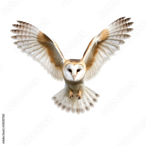 barn owl isolated on white background