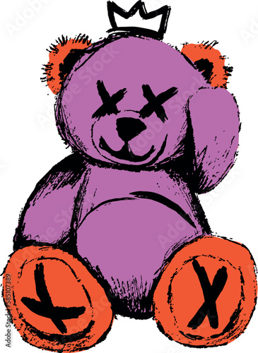 teddy bear crown with slogan Vector design for t-shirt graphics, banner, fashion prints, slogan tees, stickers, flyer, posters and other creative uses