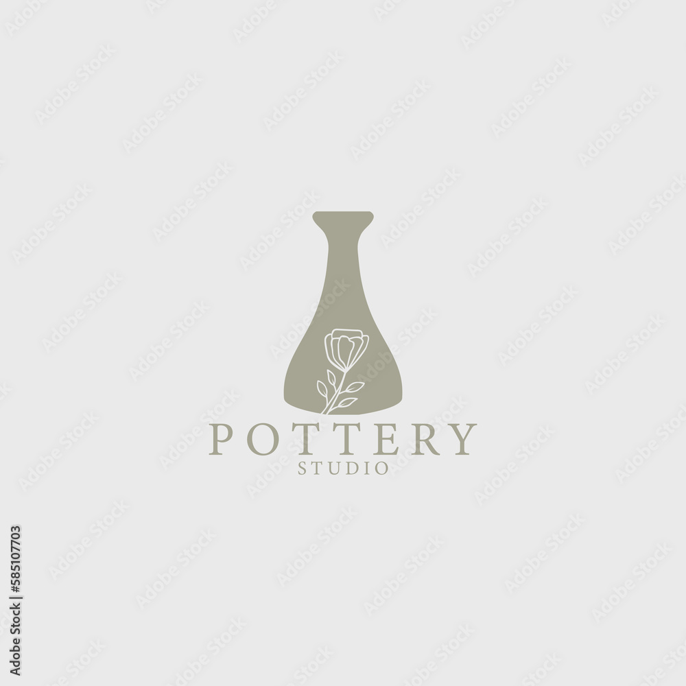 pottery vase studio logo minimalist style pottery vase studio logo minimalist style