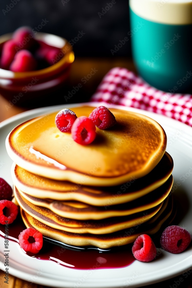 stack of pancakes with jam stack of pancakes with jam