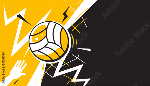 Volleyball abstract background design. Vector illustration of sports concept