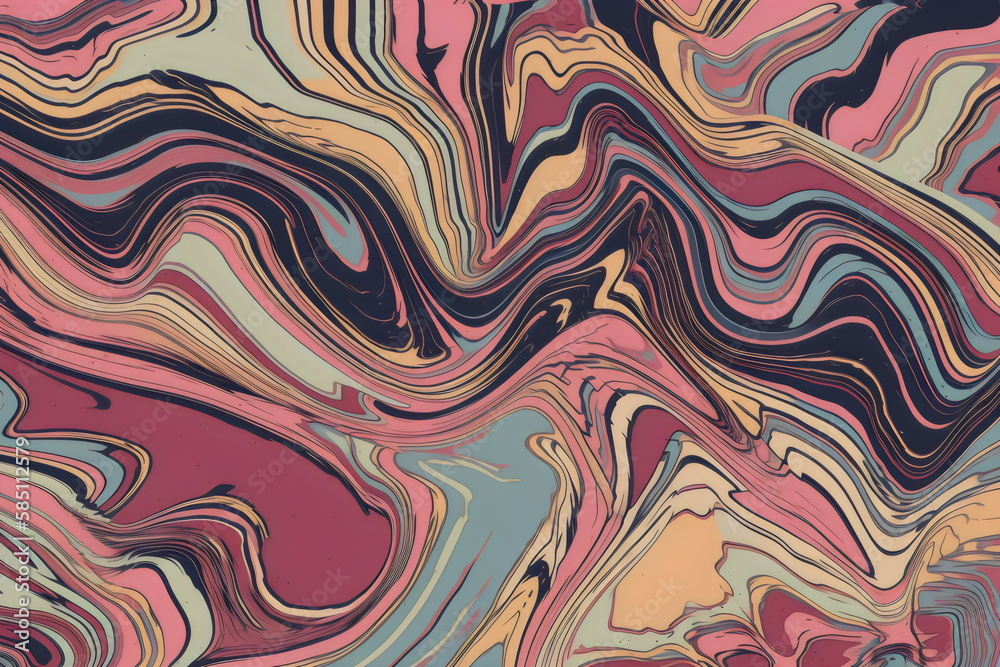 contrasty marbled paint abstract pattern background, made with generative ai