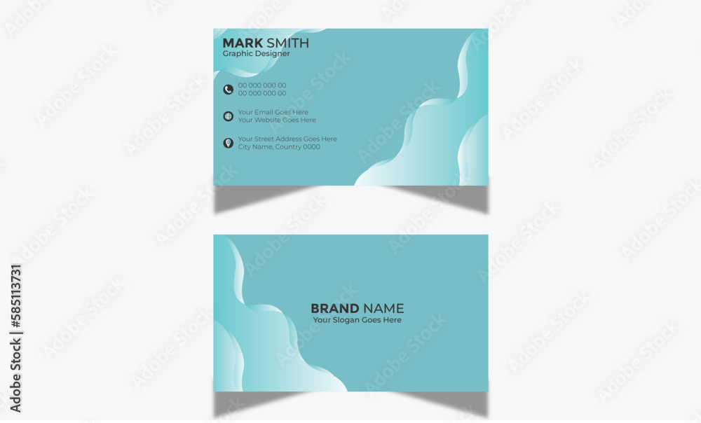 Professional Business Card Design Template Double-sided Horizontal Name card Simple and Clean Visiting Card Vector illustration Colorful Gradient Business Card