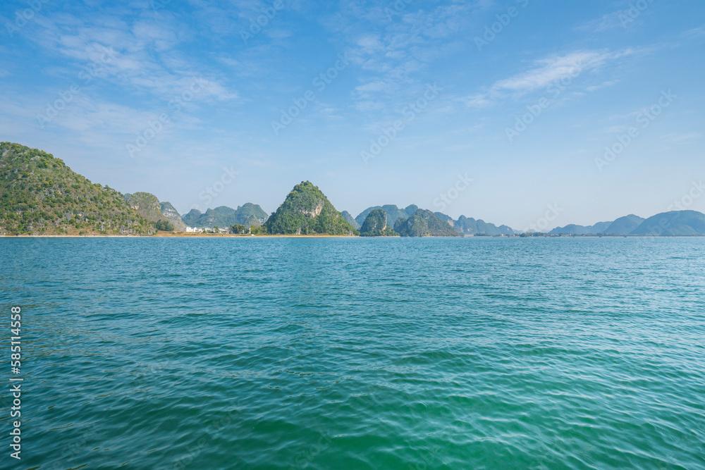 Fototapeta premium Scenery of Quyang Lake.Jingxi, Baise, Guangxi, China