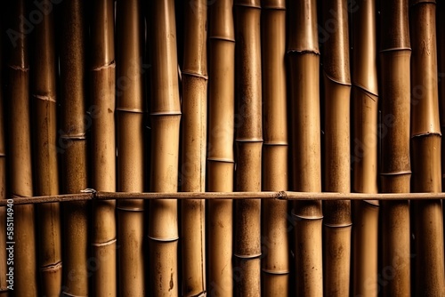 Bamboo fence background  generative ai