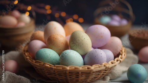 Assorted color pastel easter eggs