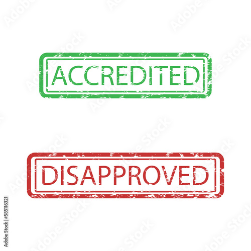 Acrcredited and disapproved rubber stamp for business office