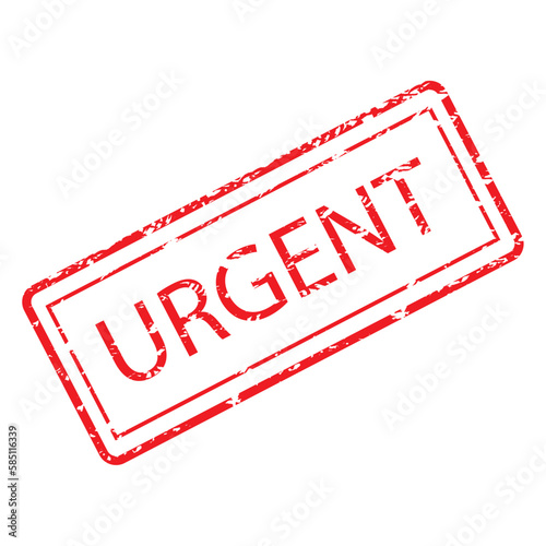 Urgent rubber stamp, red seal isolated on white