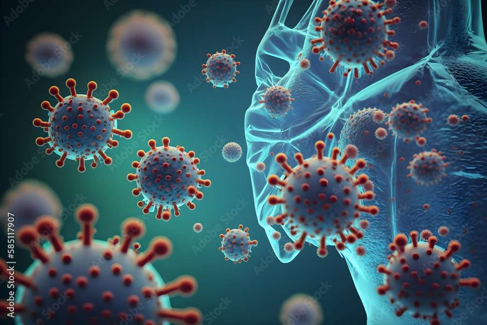 Coronavirus outbreak. pathogen affecting the respiratory tract. covid-19 infection. SARS-CoV-2, Generative ai Coronavirus outbreak. pathogen affecting the respiratory tract. covid-19 infection. SARS-CoV-2, Generative ai