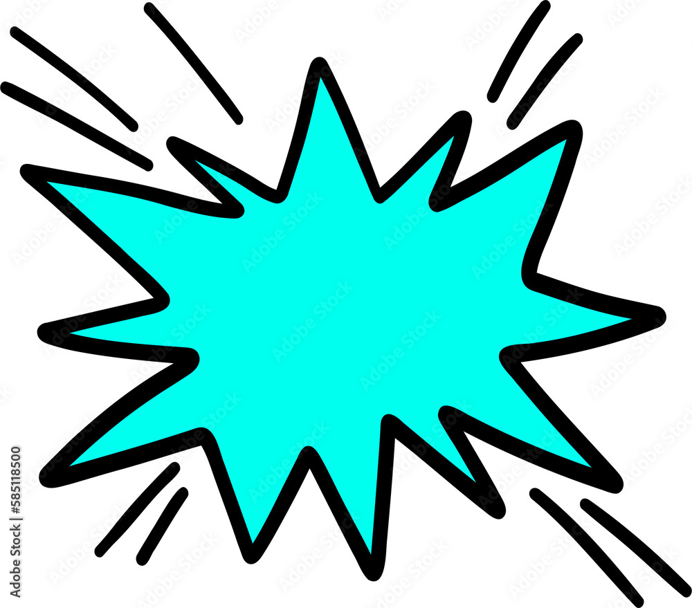 Turquoise comics speech bubble