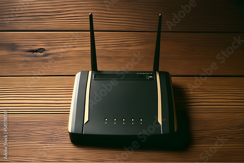  Wireless router and wifi concept broadband router technology, Generative ai photo