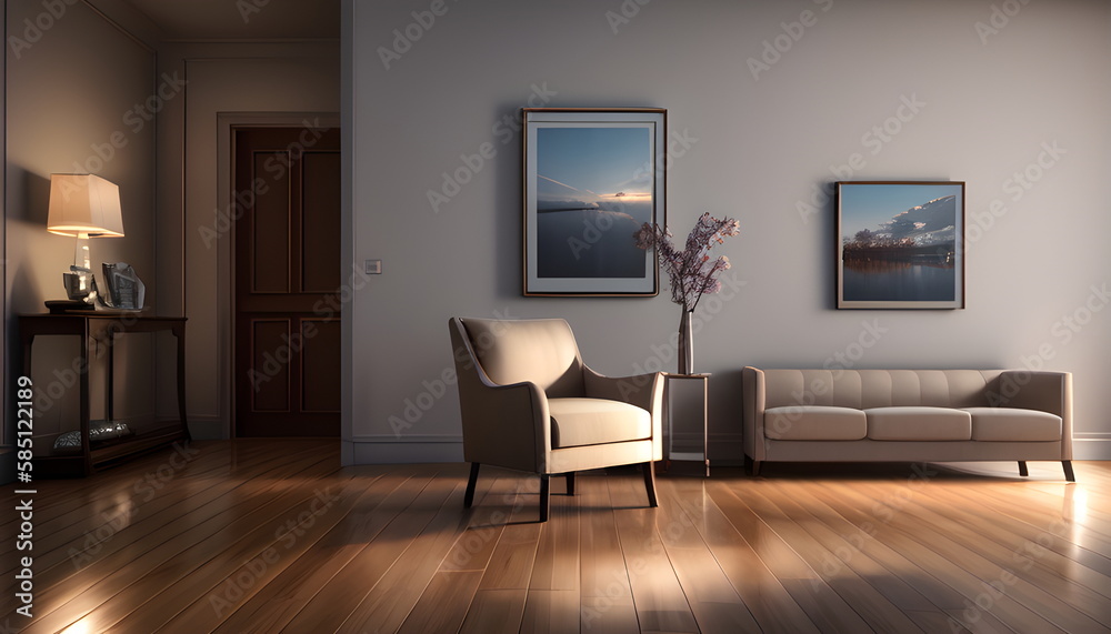 modern living room Contemporary interior design of furnished room Generative AI modern living room Contemporary interior design of furnished room Generative AI