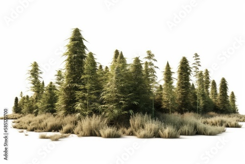 pine trees in snow