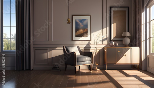 modern living room Contemporary interior design of furnished room Generative AI