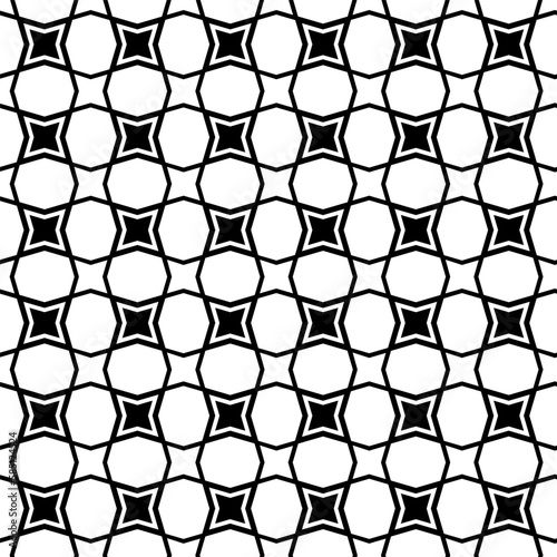 Fototapeta Naklejka Na Ścianę i Meble -  Abstract seamless pattern. Black quadrilateral on white background. Vector illustration