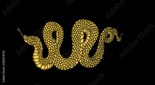 Red snake vector.Lampropeltis triangulum vector.Sticker and hand drawn snake for tattoo.Red snake Reptile on white background. photo