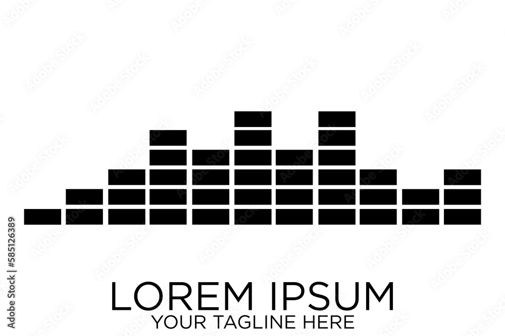abstract audio or sound wave logo icon in black color abstract audio or sound wave logo icon in black color