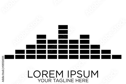 abstract audio or sound wave logo icon in black color