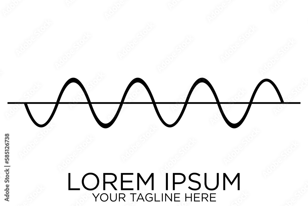 abstract audio or sound wave logo icon in black color abstract audio or sound wave logo icon in black color