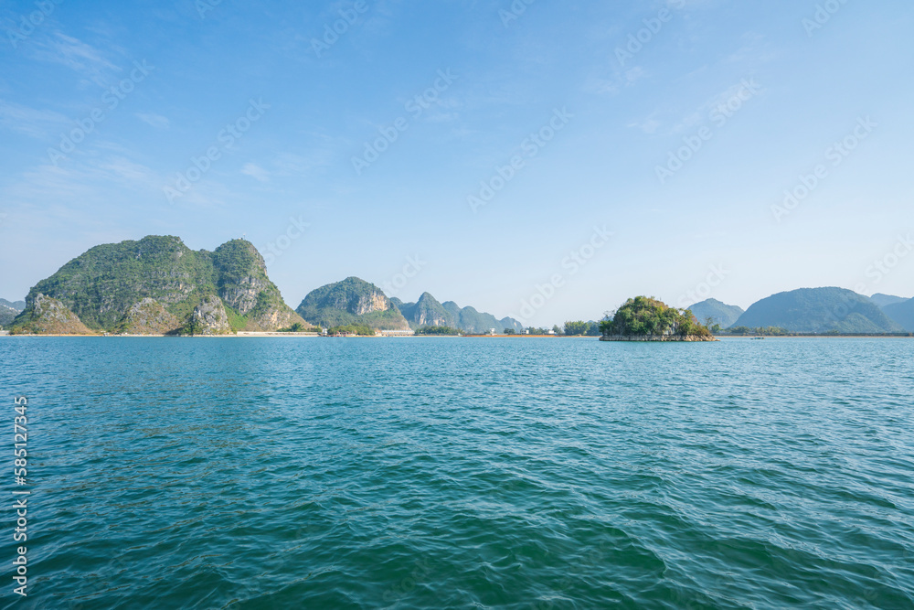 Fototapeta premium Scenery of Quyang Lake.Jingxi, Baise, Guangxi, China