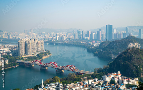 Fototapeta Naklejka Na Ścianę i Meble -  The beautiful Liuzhou city skyline in Guangxi, China
