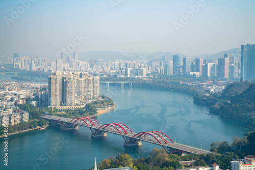 The beautiful Liuzhou city skyline in Guangxi  China