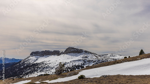 mountain landscape with view on the Montagnette, Combeau valley, Vercors, France