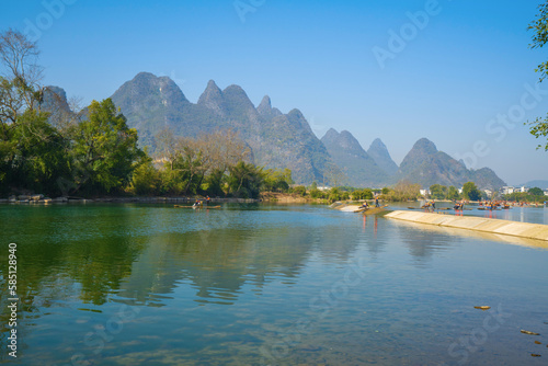 The natural scenery of Yulong River in Yangshuo, Guangxi, China