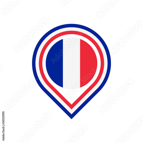 map pin icon of france flag. vector illustration isolated on white background