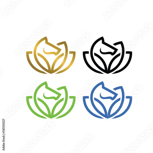 horse flower, horse leaf, horse tulip, an elegant logo