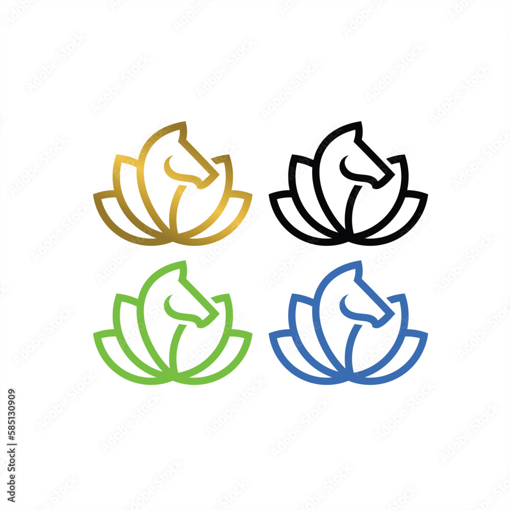 horse flower, horse leaf, horse tulip, an elegant logo