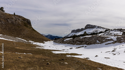 mountain landscape with view on the Montagnette, Combeau valley, Vercors, France