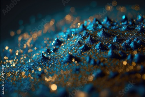 abstract and shiny glitter particle banner with bokeh effect generative ai