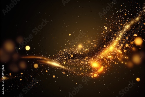 shiny golden glitter particle wallpaper to brighten up your space generative ai