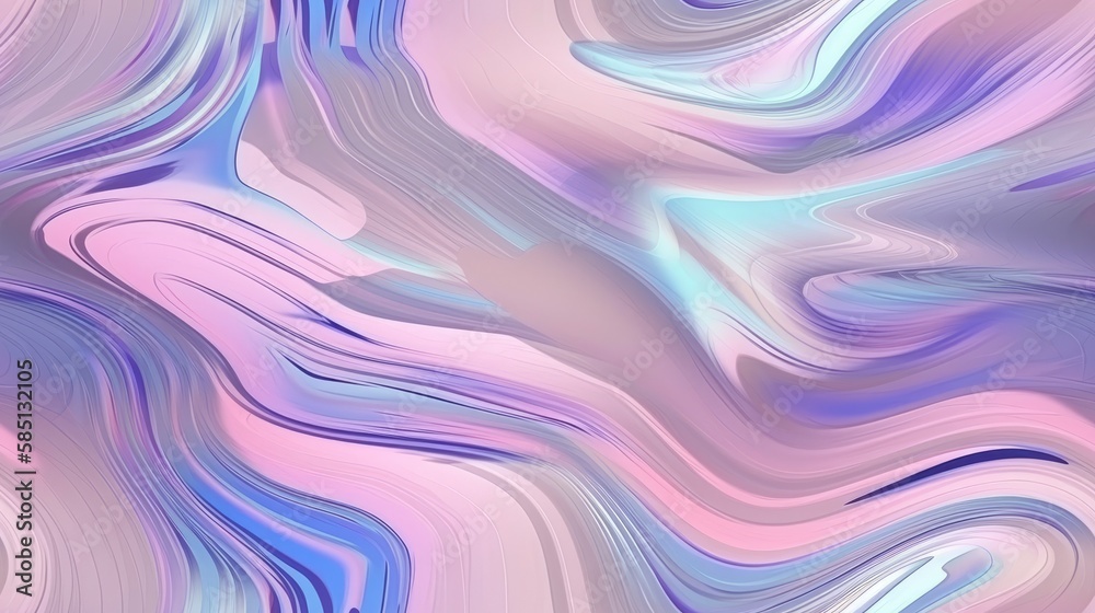 Fototapeta premium abstract pink tones background with waves, liquid flowing pearlescent, pastel colors soft, highlight calming ocean like view, gradient seamless generative ai