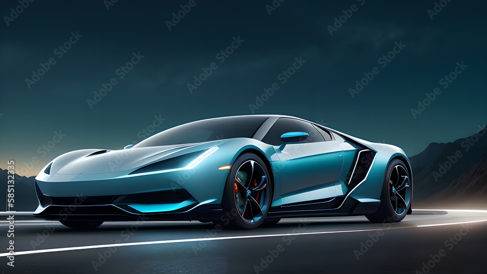 Image of a modern car, generative AI Image of a modern car, generative AI