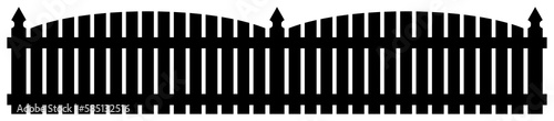 Fence black silhouette illustration.