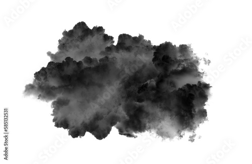 black clouds or smoke isolated on transparent png